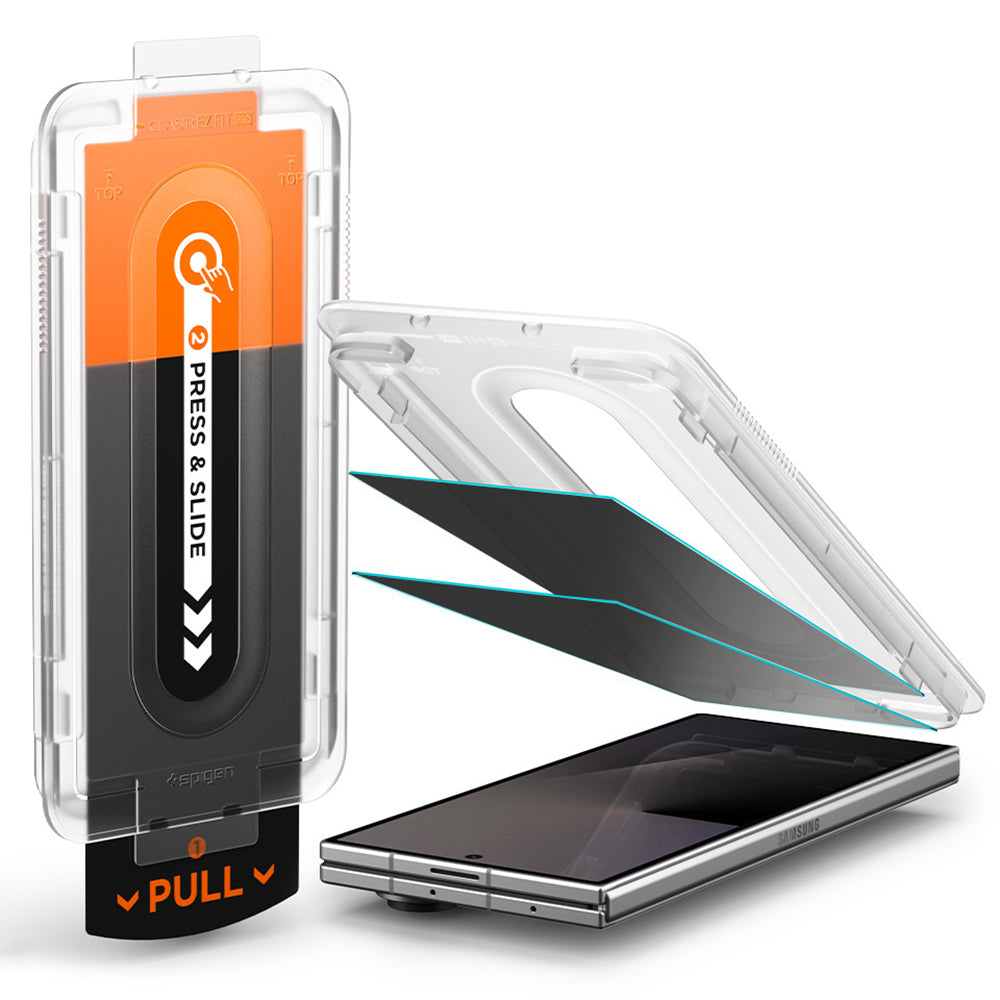 Privacy Screen Protector Spigen GlastR EZ FIT Pro voor Samsung Galaxy Z Fold8 Ultra F976, Gehard Glas, Volledige Lijm, Set van 2 stuks