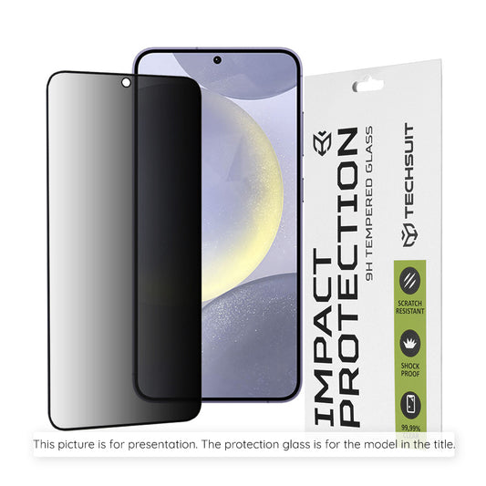 Privacy Techsuit schermbeschermfolie voor Apple iPhone 18 Pro, gehard glas, full glue, 111D