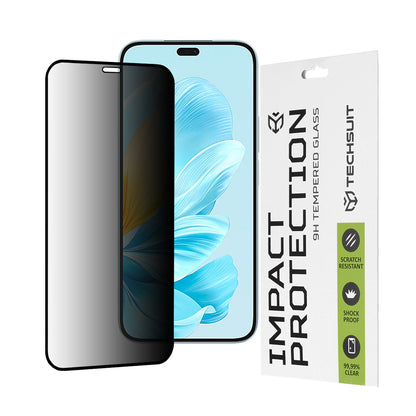 Privacy Techsuit schermbeschermfolie voor Honor 200 Lite, gehard glas, full glue, 111D