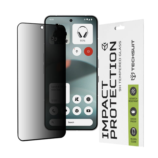 Privacy Techsuit schermbeschermfolie voor Nothing Phone (3), gehard glas, full glue, 111D