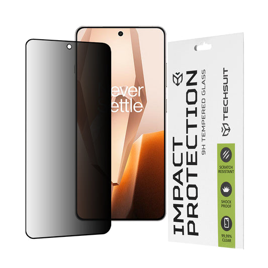 Privacy Techsuit schermbeschermfolie voor OnePlus 13R, gehard glas, full glue, 111D