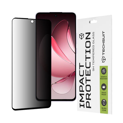 Privacy Techsuit schermbeschermfolie voor Oppo Reno13 FS 5G / Reno13 F 4G / Reno13 F, gehard glas, volledige lijm, 111D