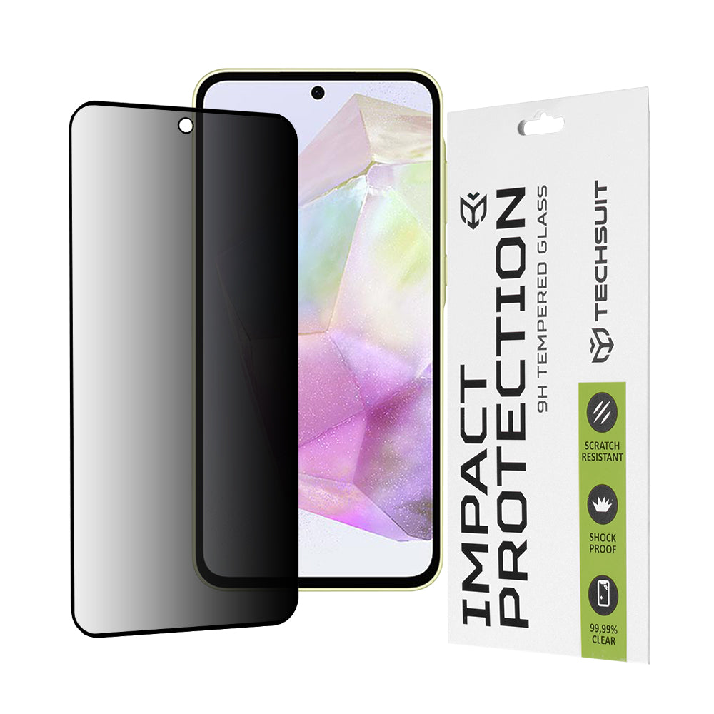 Privacy Techsuit schermbeschermfolie voor Samsung Galaxy M56 M566 / M35 / A55 5G A556 / A35 5G A356, gehard glas, full glue, 111D