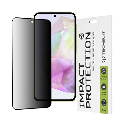 Privacy Techsuit schermbeschermfolie voor Samsung Galaxy M56 M566 / M35 / A55 5G A556 / A35 5G A356, gehard glas, full glue, 111D