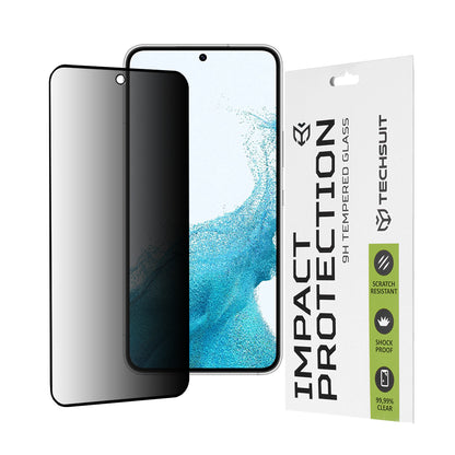 Privacy Techsuit schermbeschermfolie voor Samsung Galaxy S23 S911 / S22 5G S901, gehard glas, volledige lijm, 111D