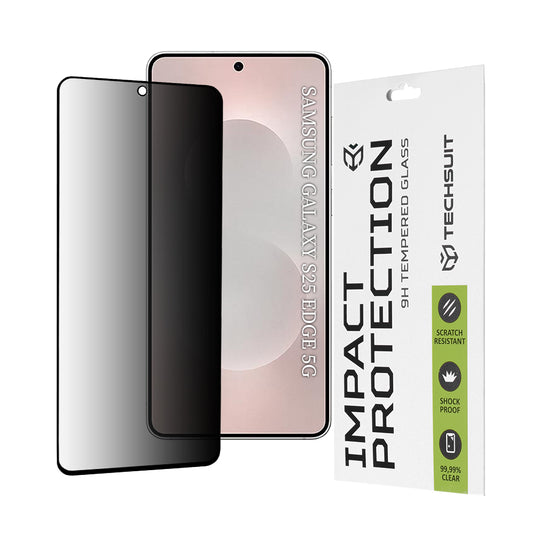 Privacy Techsuit schermbeschermfolie voor Samsung Galaxy S25 Edge S937, gehard glas, volledige lijm, 111D
