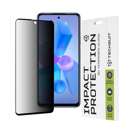Privacy Techsuit schermbeschermfolie voor Tecno Spark 20 Pro / Pova 5 Pro / Hot 40 / Hot 40 Pro, gehard glas, volledige lijm, 111D