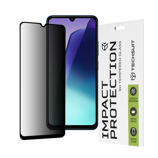 Privacy Techsuit schermbeschermfolie voor Xiaomi Redmi A5 4G (Regionaal) / 14C / Poco C75, gehard glas, volledige lijm, 111D