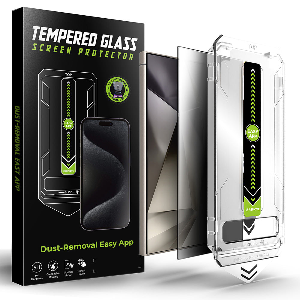Privacy Screen Protector Techsuit TitanGlass CrystalHD voor Samsung Galaxy S24 Ultra S928, Gehard Glas, Volledige Lijm