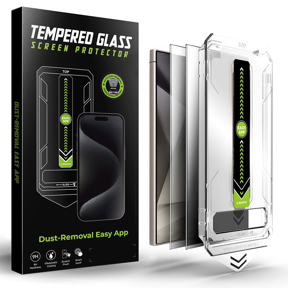 Privacy Screen Protector Techsuit TitanGlass CrystalHD voor Samsung Galaxy S24 Ultra S928, Gehard Glas, Volledige Lijm, Set van 2 stuks