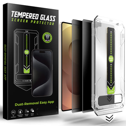 Privacy screen protector Techsuit TitanGlass CrystalHD voor Samsung Galaxy S25 Ultra S938, gehard glas, volledige lijm, set van 2 stuks