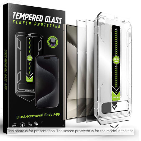 Beschermfolie Privacy Techsuit TitanGlass CrystalHD voor Samsung Galaxy S25 FE, Gehard Glas, Volledige Lijm, Set van 2 Stuks