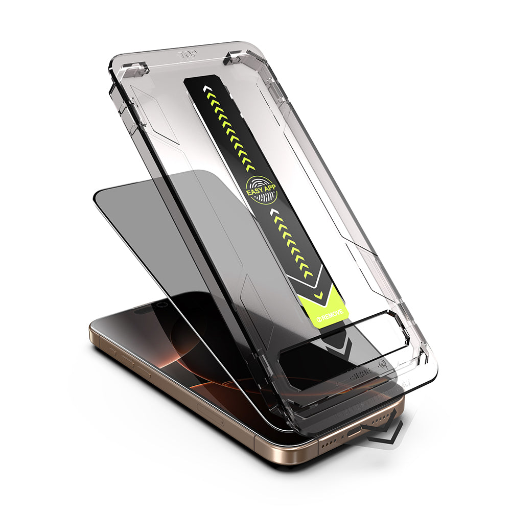 Privacy Techsuit TitanGlass schermbeschermfolie voor Apple iPhone 15 Pro Max, gehard glas, full glue, set van 2 stuks