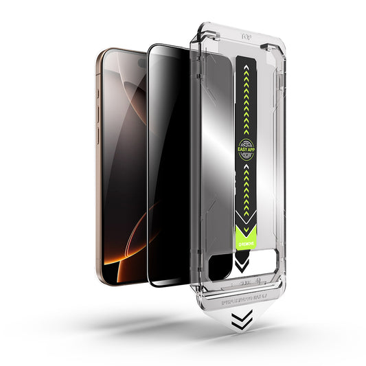 Privacy Techsuit TitanGlass schermbeschermfolie voor Apple iPhone 18 Pro, gehard glas, volledige lijm