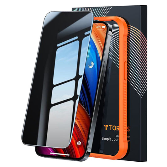 Beschermfolie Privacy Torras GlassGo Epic voor Apple iPhone 15 Pro Max, Gehard Glas, Volledige Lijm
