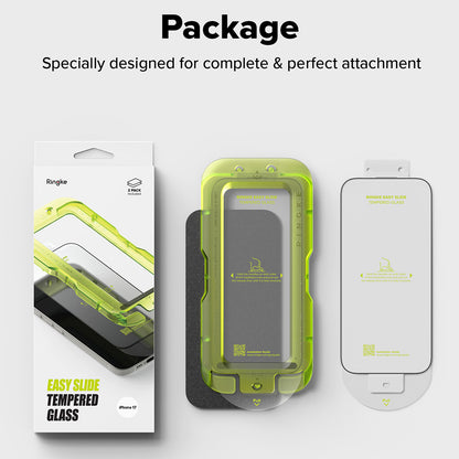 Ringke Easy Slide schermbeschermfolie voor Apple iPhone 17 Air, gehard glas, volledige lijm, set van 2 stuks