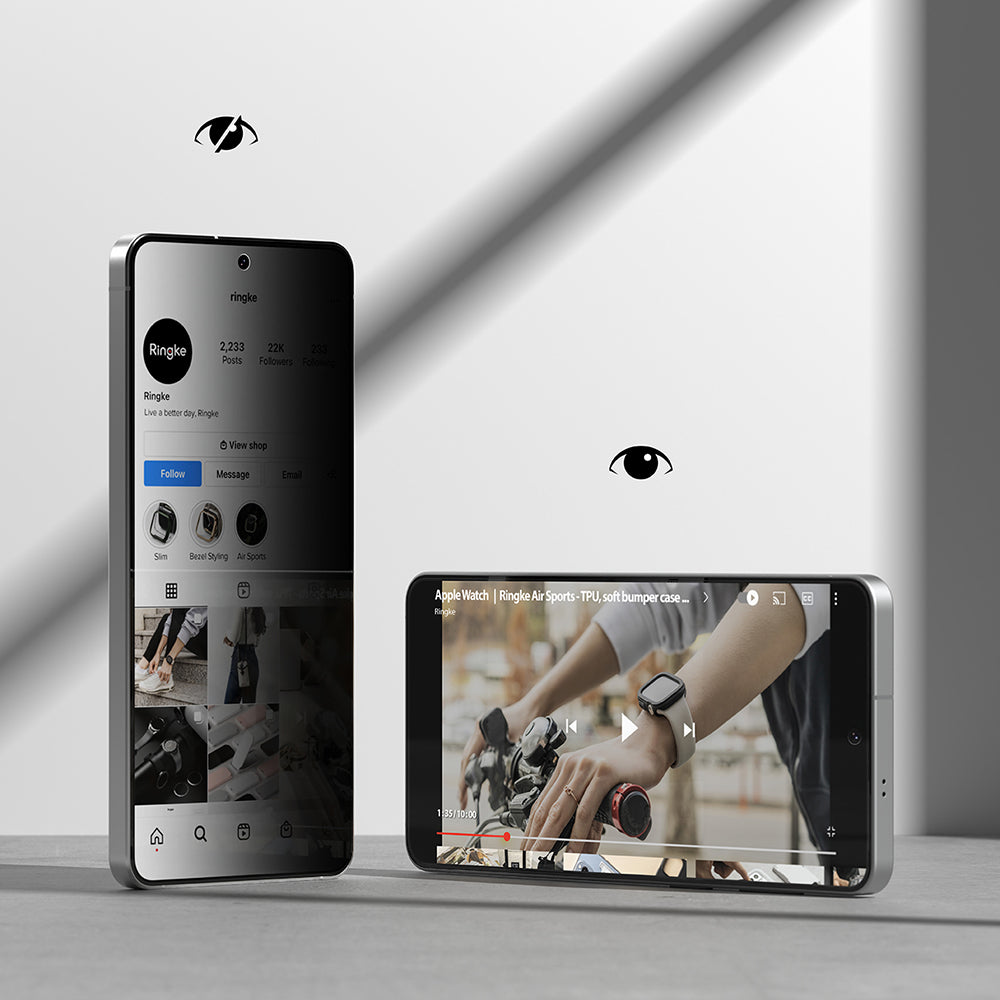 Schermbeveiligingsfolie Ringke Easy Slide voor Samsung Galaxy S26 Plus, Gehard Glas, Volledige Lijm, Set van 2 stuks, Zwart