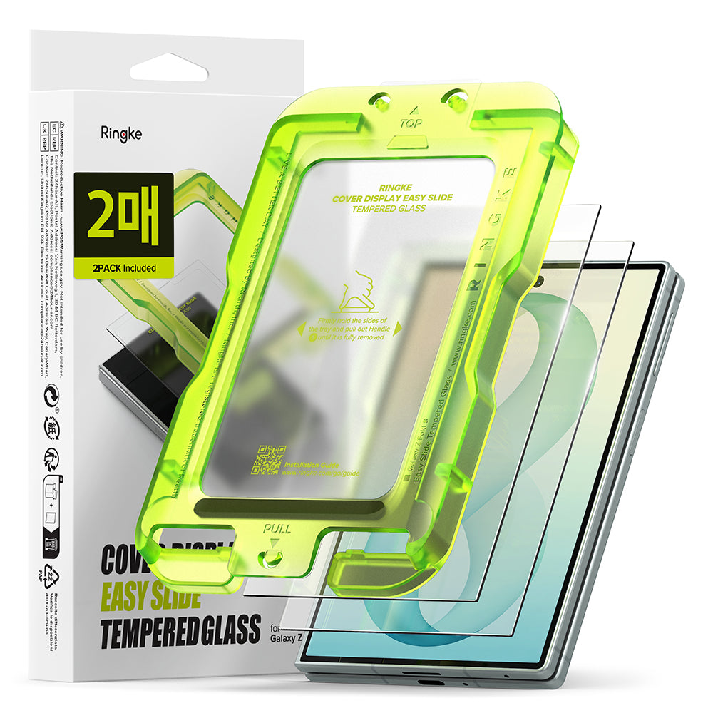 Ringke Easy Slide Buitenste Scherm Beschermfolie voor Samsung Galaxy Z Fold8 F971, Gehard Glas, Volledige Lijm, Set van 2 stuks