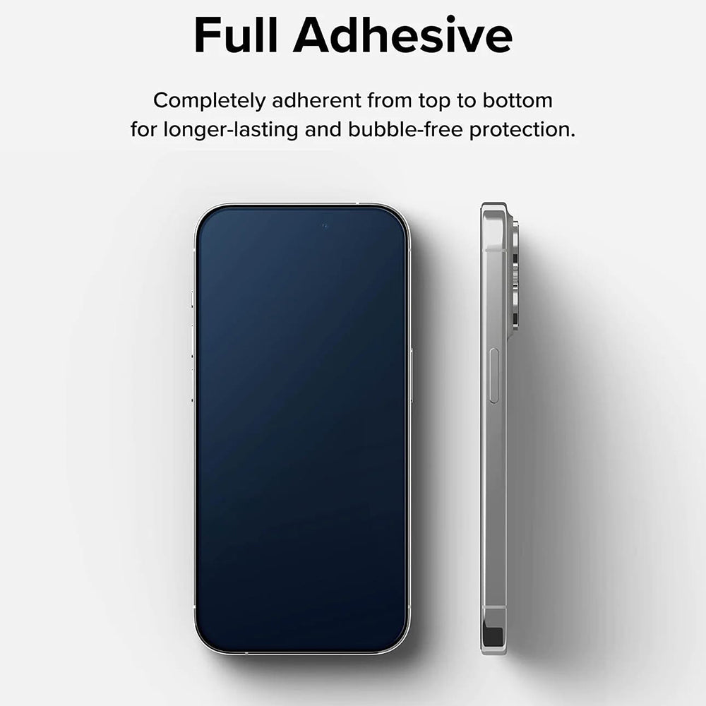 Ringke schermbeschermfolie voor Apple iPhone 15 Pro Max, gehard glas, volledige lijm, zwart