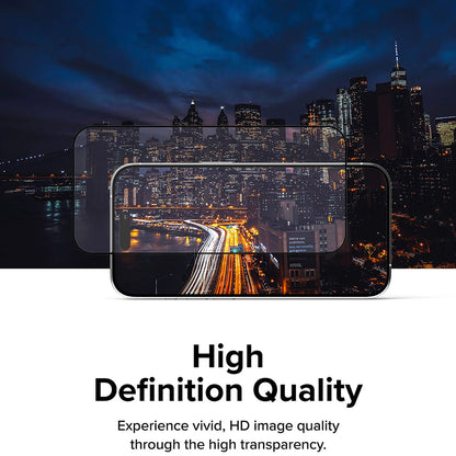 Ringke schermbeschermfolie voor Apple iPhone 15 Pro Max, gehard glas, volledige lijm, zwart