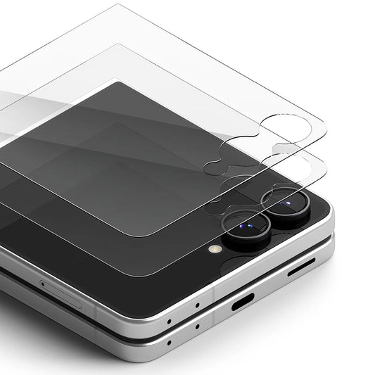 Ringke Pro Buitenste Scherm Beschermfolie voor Samsung Galaxy Z Flip8 F776, Gehard Glas, Volledige Lijm, Set van 2 stuks
