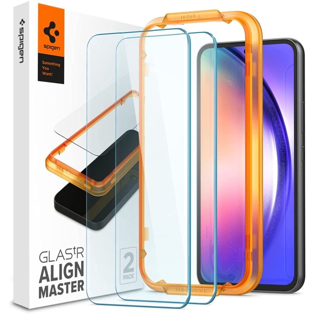 Spigen GlastR Align Master schermbeschermfolie voor Samsung Galaxy A54 A546, gehard glas, full glue, set van 2 stuks AGL05966