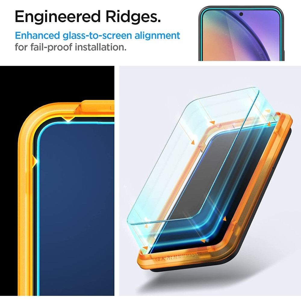 Spigen GlastR Align Master schermbeschermfolie voor Samsung Galaxy A54 A546, gehard glas, full glue, set van 2 stuks AGL05966