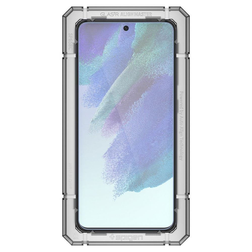 Schermbeveiligingsfolie Spigen GlastR Align Master voor Samsung Galaxy S21 FE 5G G990, Gehard Glas, Volledige Lijm, Set van 2 stuks AGL03088