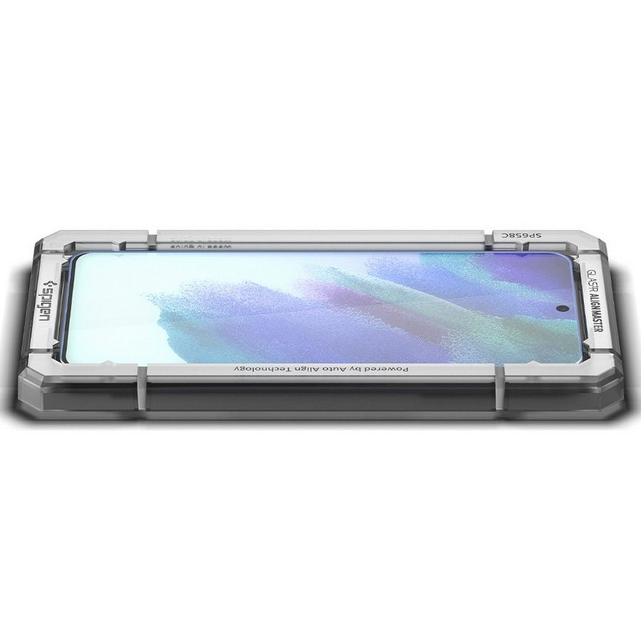 Schermbeveiligingsfolie Spigen GlastR Align Master voor Samsung Galaxy S21 FE 5G G990, Gehard Glas, Volledige Lijm, Set van 2 stuks AGL03088