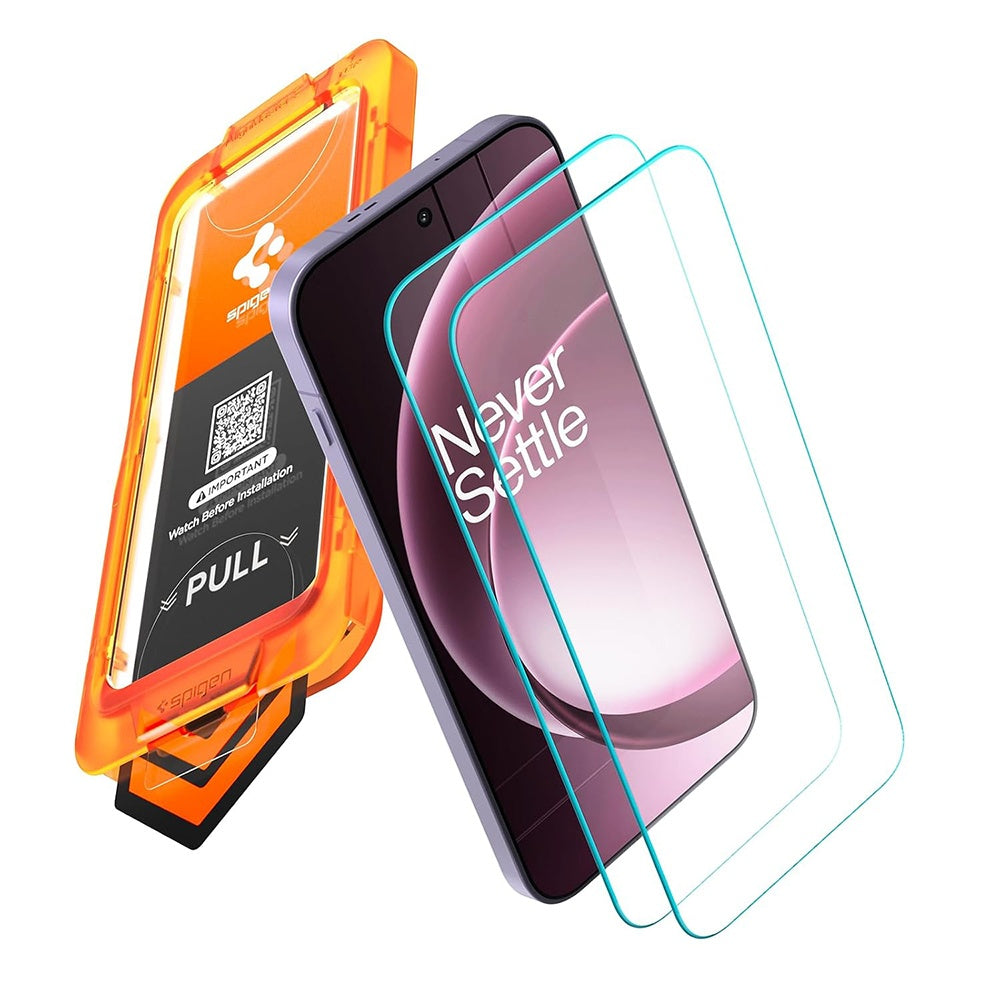 Spigen GlastR AlignMaster S schermbeschermfolie voor OnePlus 15, gehard glas, full glue, set van 2 stuks AGL11333