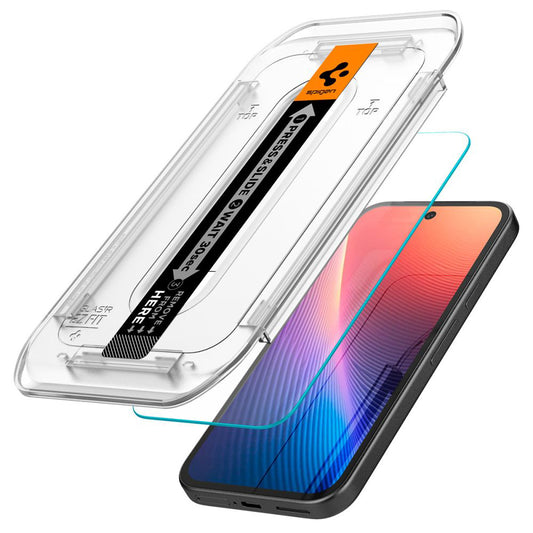 Beschermfolie Scherm Spigen GlastR EZ FIT voor Google Pixel 9a, Gehard Glas, Volledige Lijm, Set 2 stuks AGL08938