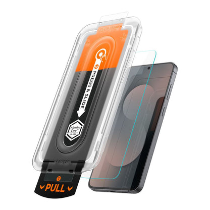 Spigen GlastR EZ FIT Pro HD schermbeschermfolie voor Samsung Galaxy S25 FE, Gehard Glas, Volledige Lijm, Set van 2 stuks