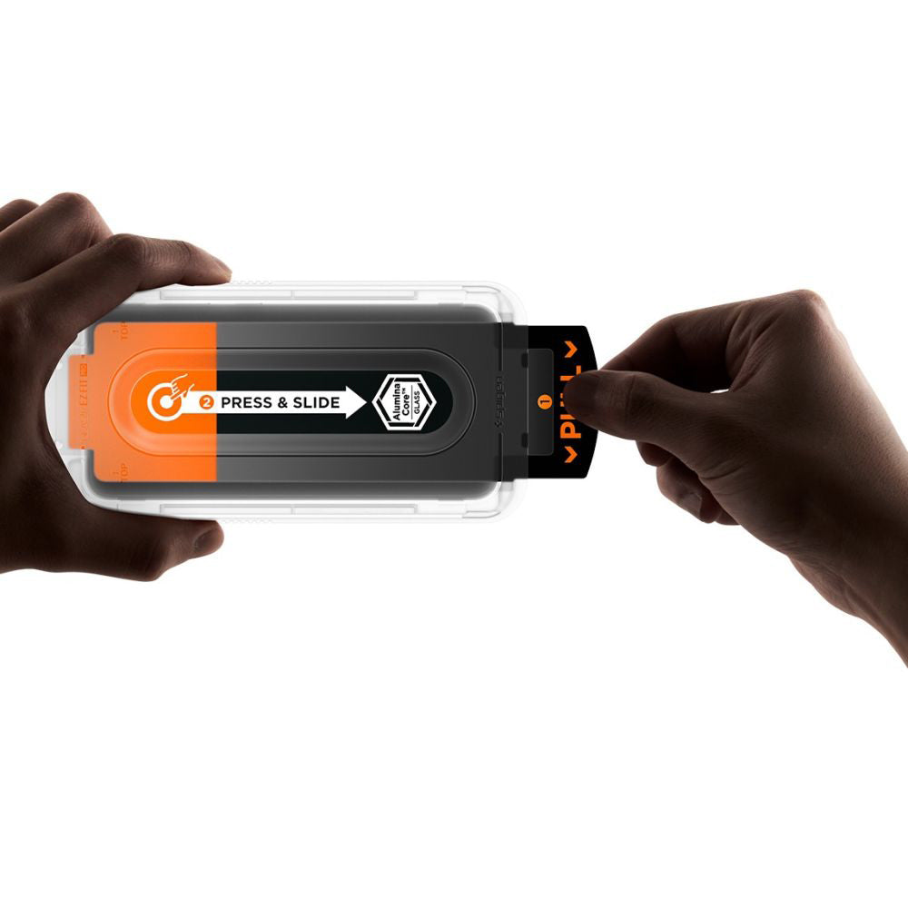 Spigen GlastR EZ FIT Pro HD schermbeschermfolie voor Samsung Galaxy S25 FE, Gehard Glas, Volledige Lijm, Set van 2 stuks