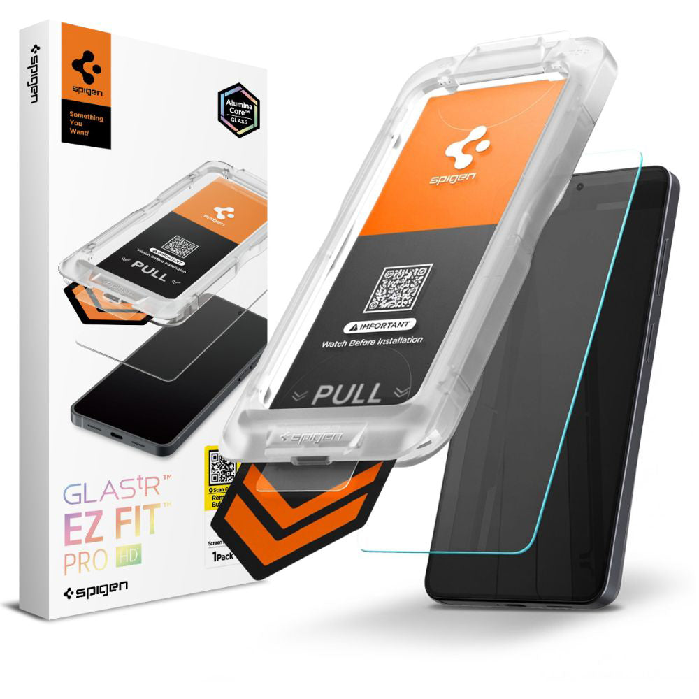 Beschermfolie Scherm Spigen GlastR EZ FIT Pro HD voor Samsung Galaxy S26 Plus S947, Gehard Glas, Volledige Lijm AGL11086