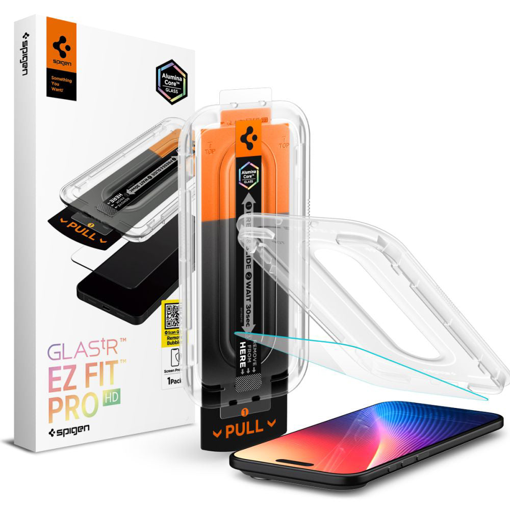 Beschermfolie Scherm Spigen GlastR EZ FIT Pro voor Apple iPhone 17 Air, Gehard Glas, Volledige Lijm