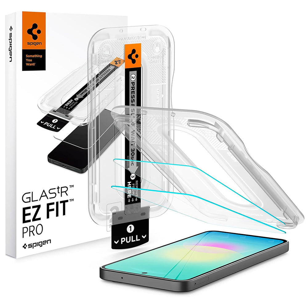 Spigen GlastR EZ FIT Pro schermbeschermfolie voor Samsung Galaxy A27 5G, gehard glas, full glue, set van 2 stuks AGL11809