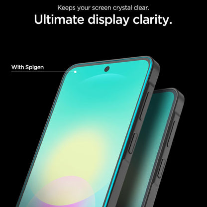Spigen GlastR EZ FIT Pro schermbeschermfolie voor Samsung Galaxy A27 5G, gehard glas, full glue, set van 2 stuks AGL11809