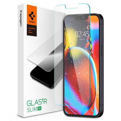 Schermbeveiligingsfolie Spigen GlastR Slim voor Apple iPhone 14 Plus / 13 Pro Max, Gehard Glas, Volledige Lijm AGL03382