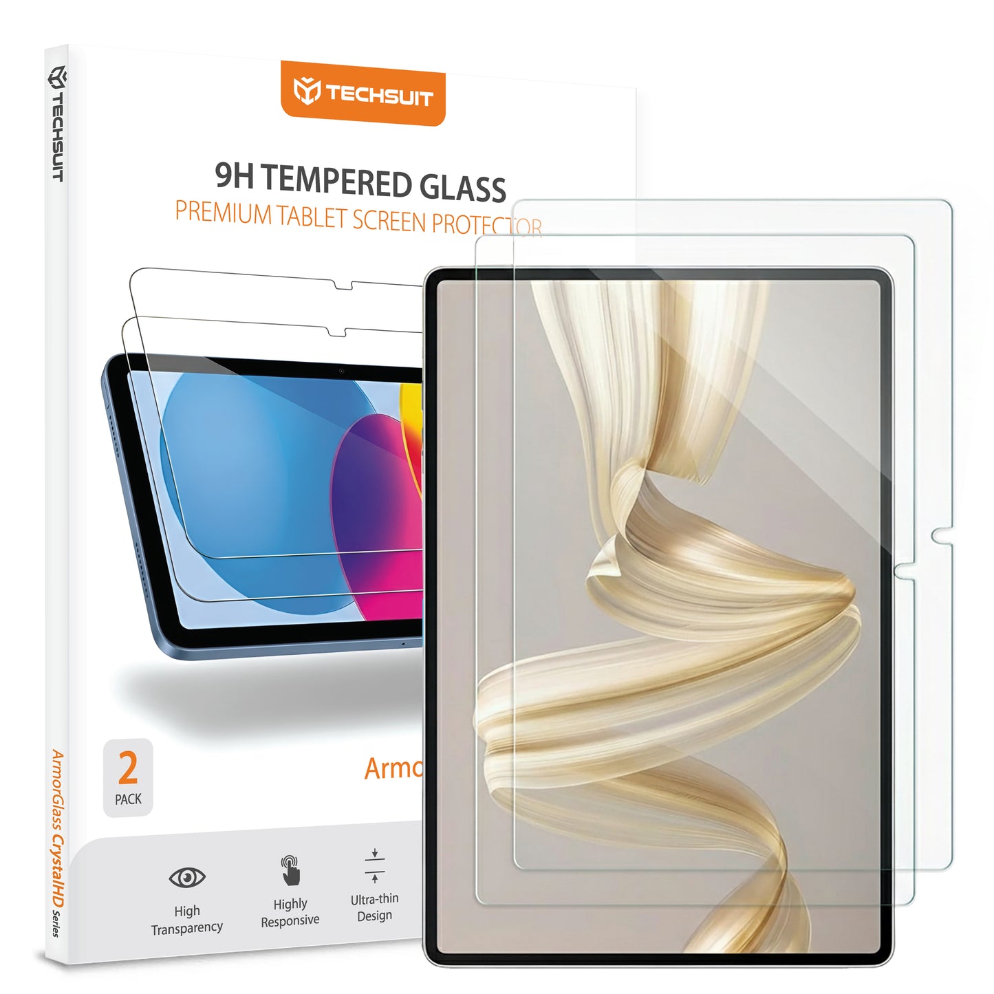 Beschermfolie Techsuit ArmorGlass CrystalHD voor Huawei MatePad Pro 12.2 (2025), Gehard Glas, Volledige Lijm, Set van 2 Stuks