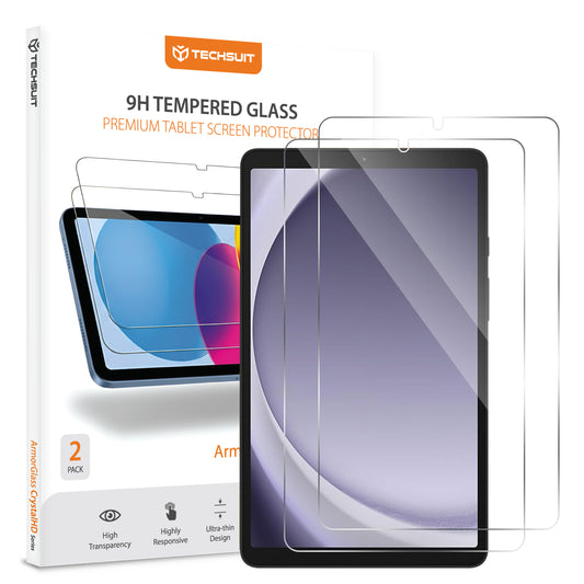 Beschermfolie Techsuit ArmorGlass CrystalHD voor Samsung Galaxy Tab A11 / Tab A9, Gehard Glas, Volledige Lijm, Set van 2 stuks