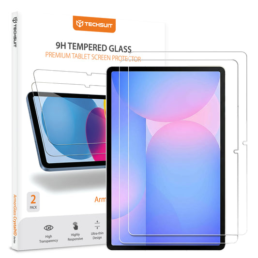 Beschermfolie Techsuit ArmorGlass CrystalHD voor Samsung Galaxy Tab S10 FE+, Gehard Glas, Volledige Lijm, Set van 2 Stuks