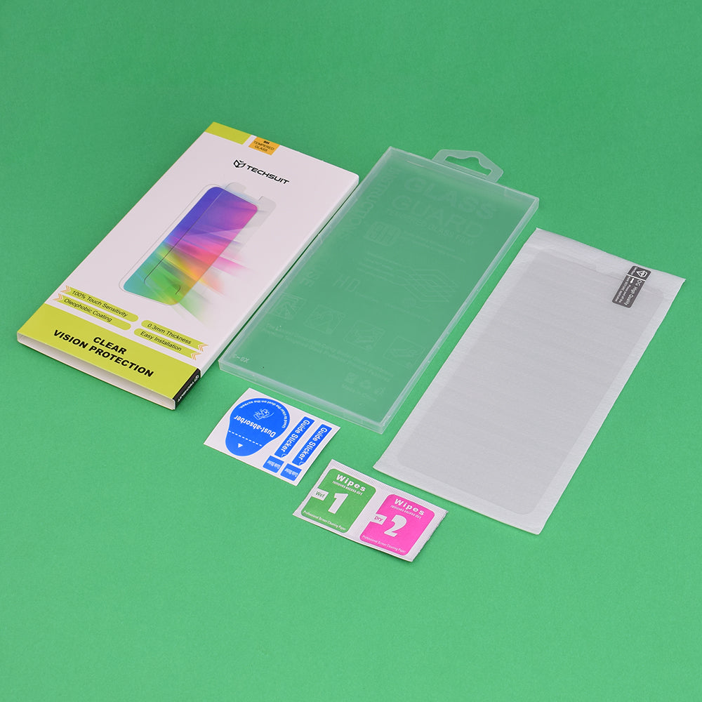 Techsuit Clear Vision schermbeschermfolie voor Apple iPhone 17 Pro, Gehard Glas, Volledige Lijm