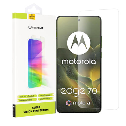 Techsuit Clear Vision Screen Protector for Motorola Edge 70, Tempered Glass, Full Glue