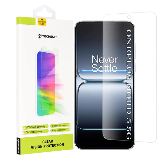 Beschermfolie Techsuit Clear Vision voor OnePlus Nord 5, Gehard Glas, Volledige Lijm