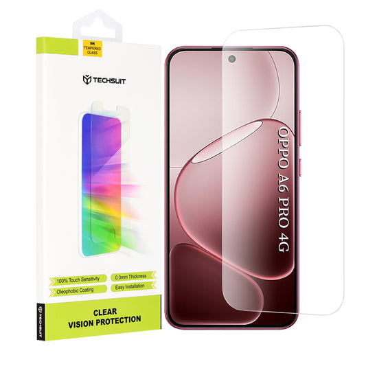 Beschermfolie Techsuit Clear Vision voor Oppo A6 Pro 5G / A6 Pro 4G, Gehard Glas, Volledige Lijm