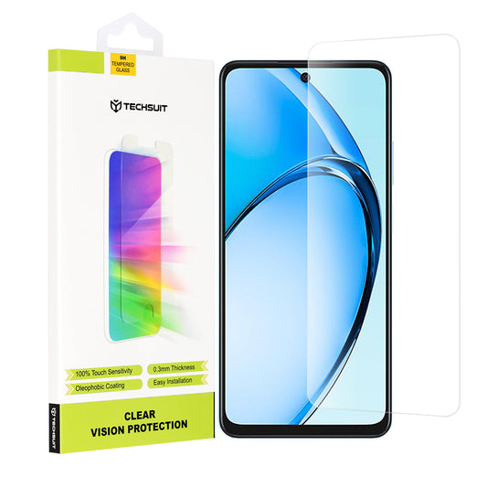 Beschermfolie Techsuit Clear Vision voor Oppo A60, Gehard Glas, Volledige Lijm, Transparant