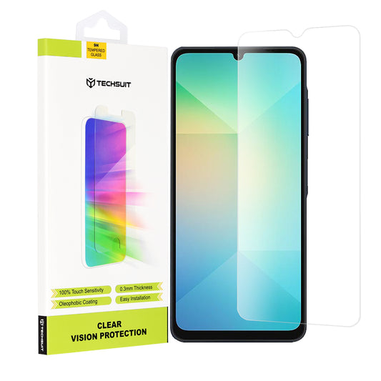 Techsuit Clear Vision schermbeschermfolie voor Samsung Galaxy A06 A065, gehard glas, volledige lijm