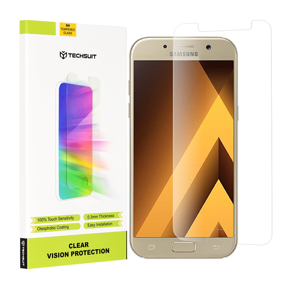 Techsuit Clear Vision schermbeschermfolie voor Samsung Galaxy A5 (2017) A520, gehard glas, volledige lijm