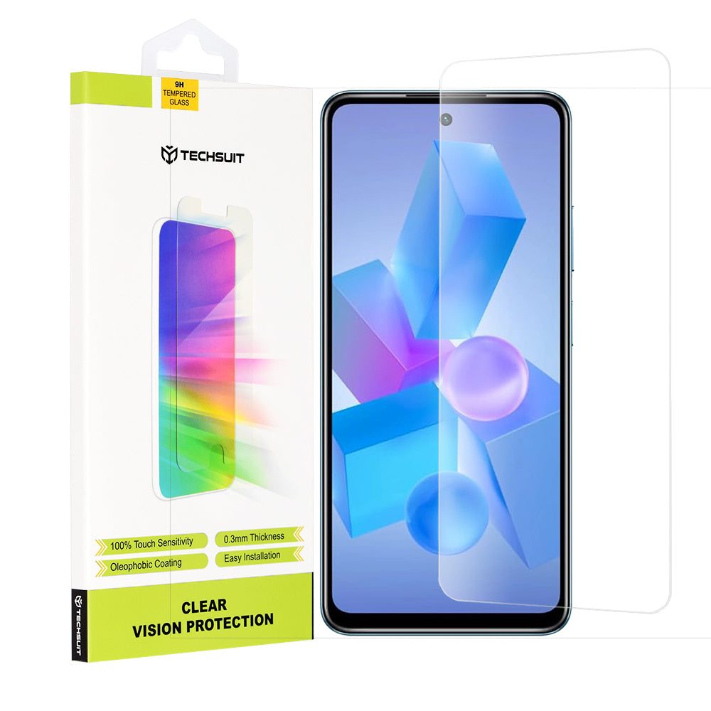 Techsuit Clear Vision schermbeschermfolie voor Tecno Spark 20 Pro / Pova 5 Pro / Hot 40 / Hot 40 Pro, gehard glas, volledige lijm