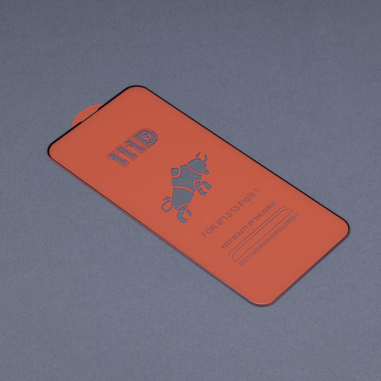 Techsuit M2 schermbeschermfolie voor Apple iPhone 17e / 16e / 14 / 13 Pro, gehard glas, full glue, 111D, zwart